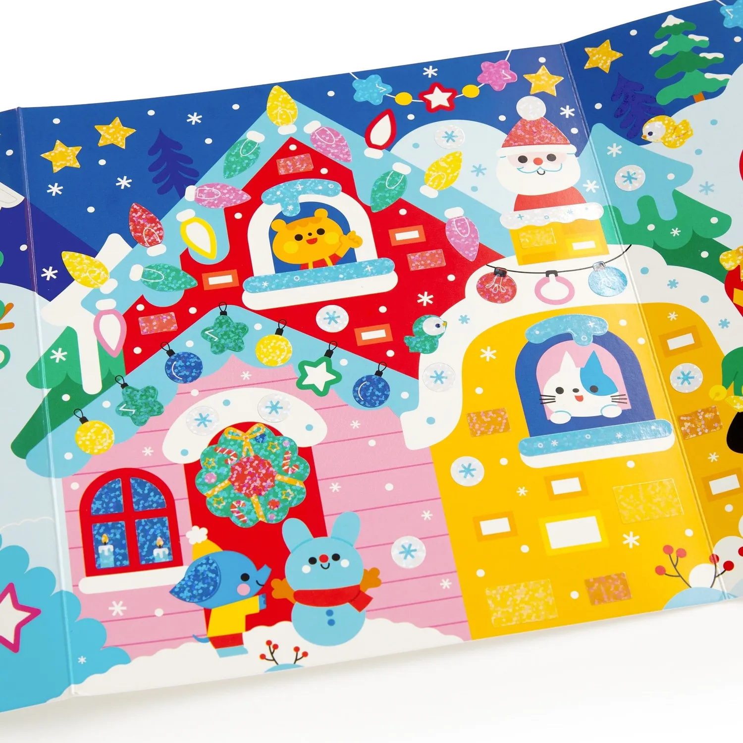 Mudpuppy Christmas Cheer poster cu stickere 200 piese holografice