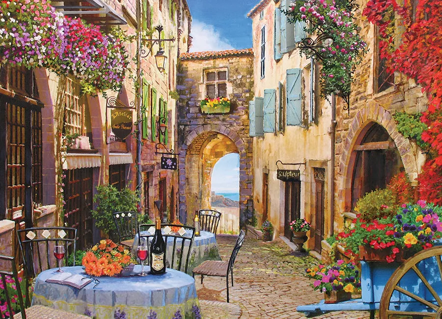 Cobble Hill French Village puzzle 1000 piese romantic