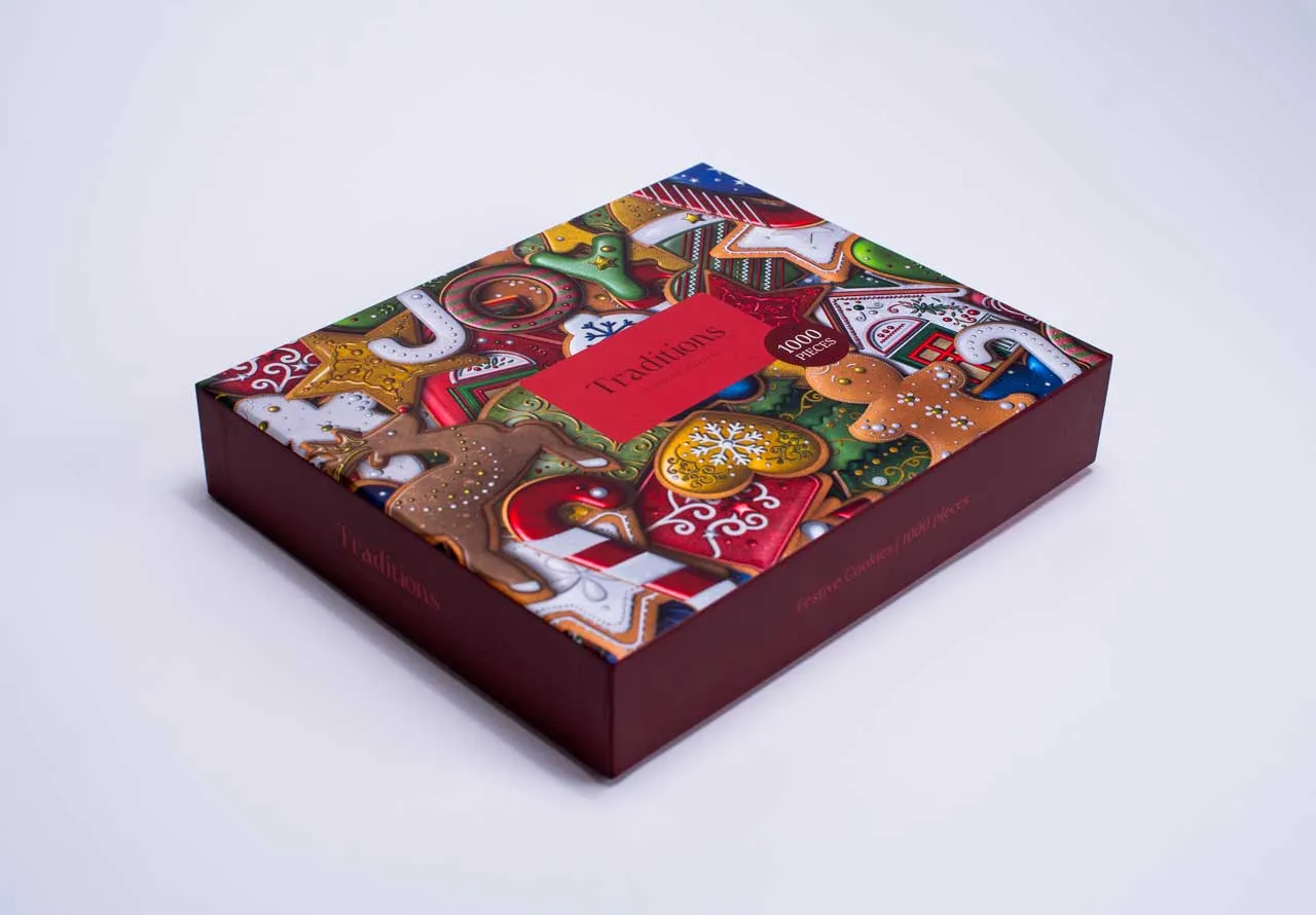 Traditions Festive Cookies puzzle carton 1000 piese Craciun