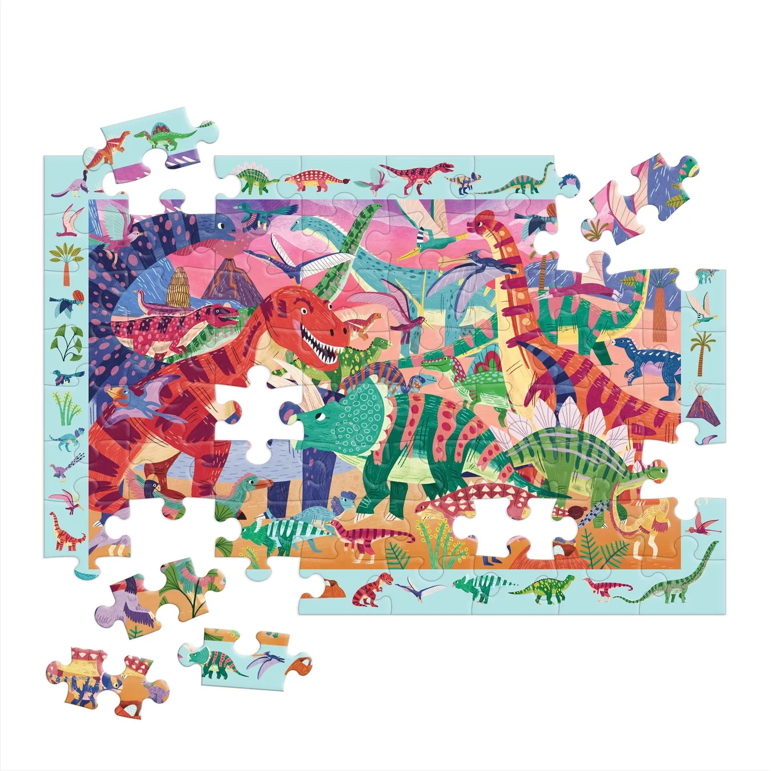 Mudpuppy Mighty Dinosaur Puzzle search find 64 piese 4+ ani