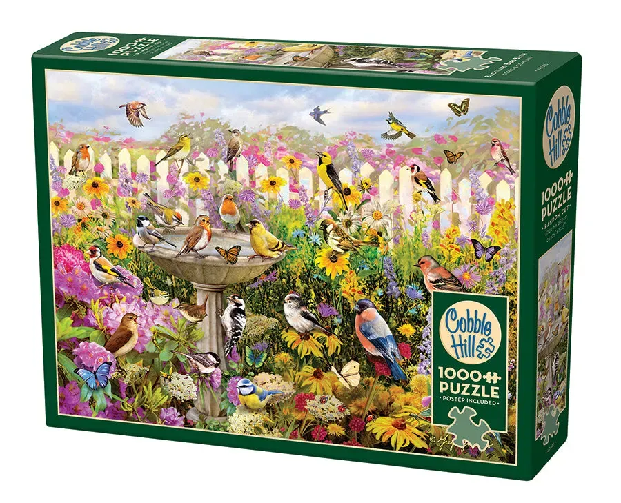 Cobble Hill Backyard Bird Bath puzzle 1000 piese pasari gradina