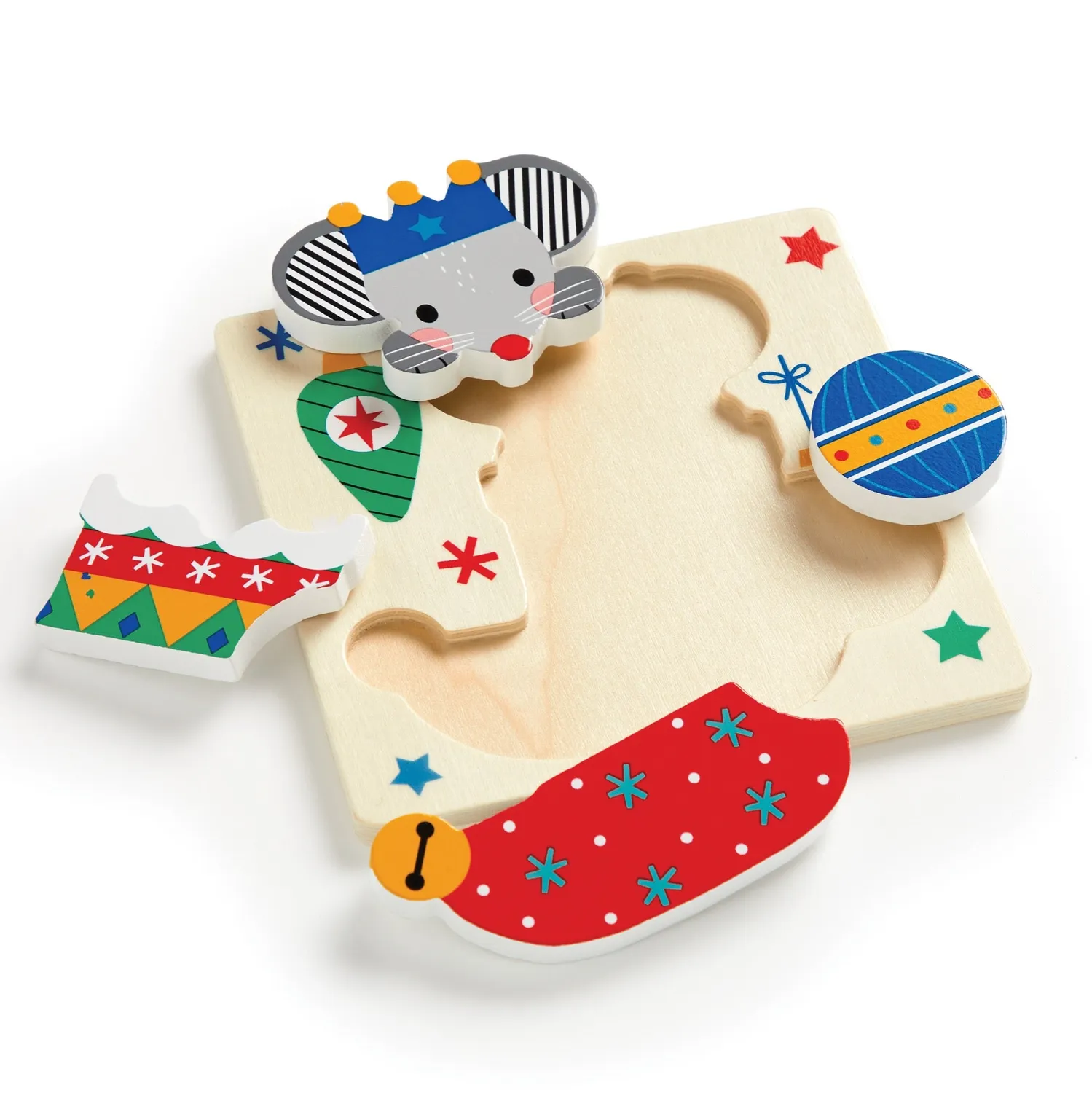 Mudpuppy Festive Friends Set 4 puzzle lemn 12 piese Craciun