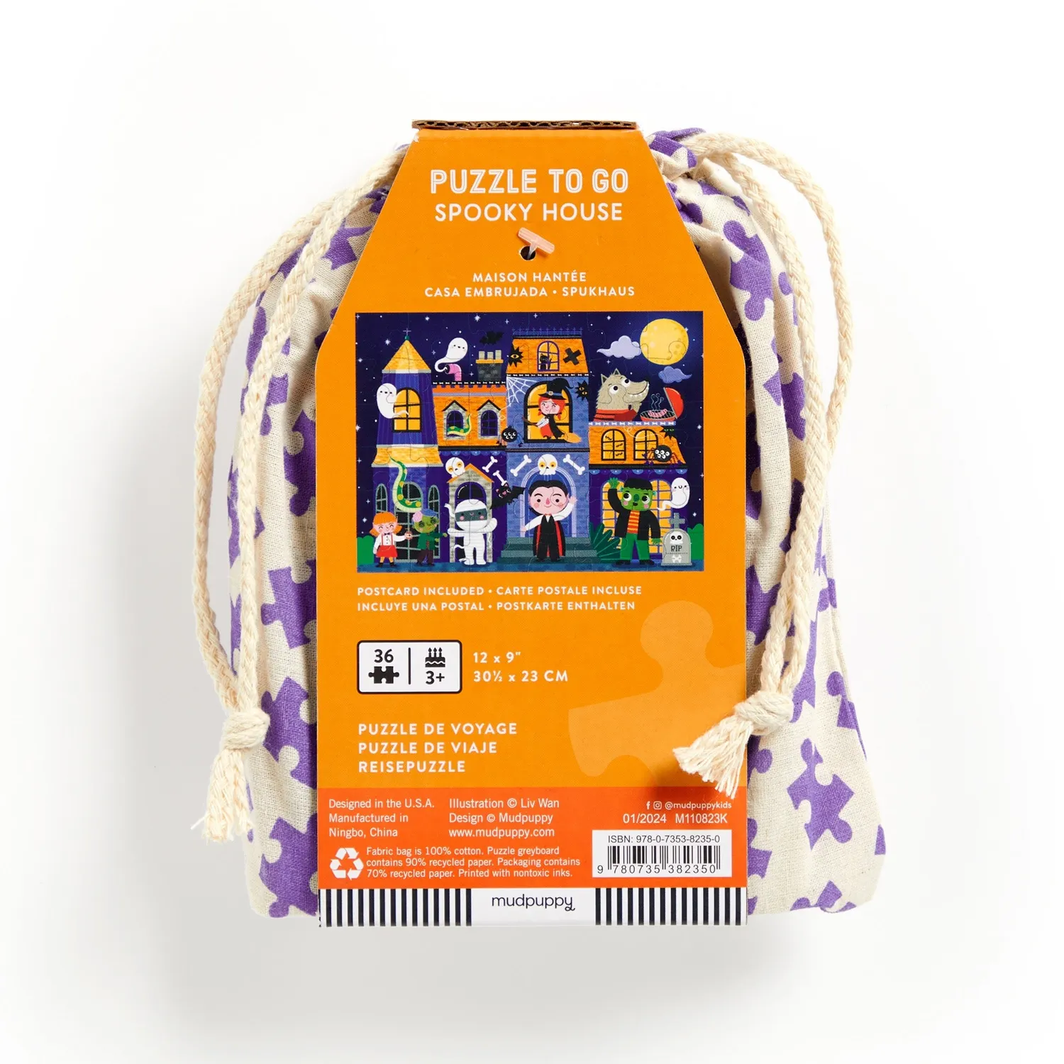 Mudpuppy Spooky House puzzle 36 piese 30x23 cm
