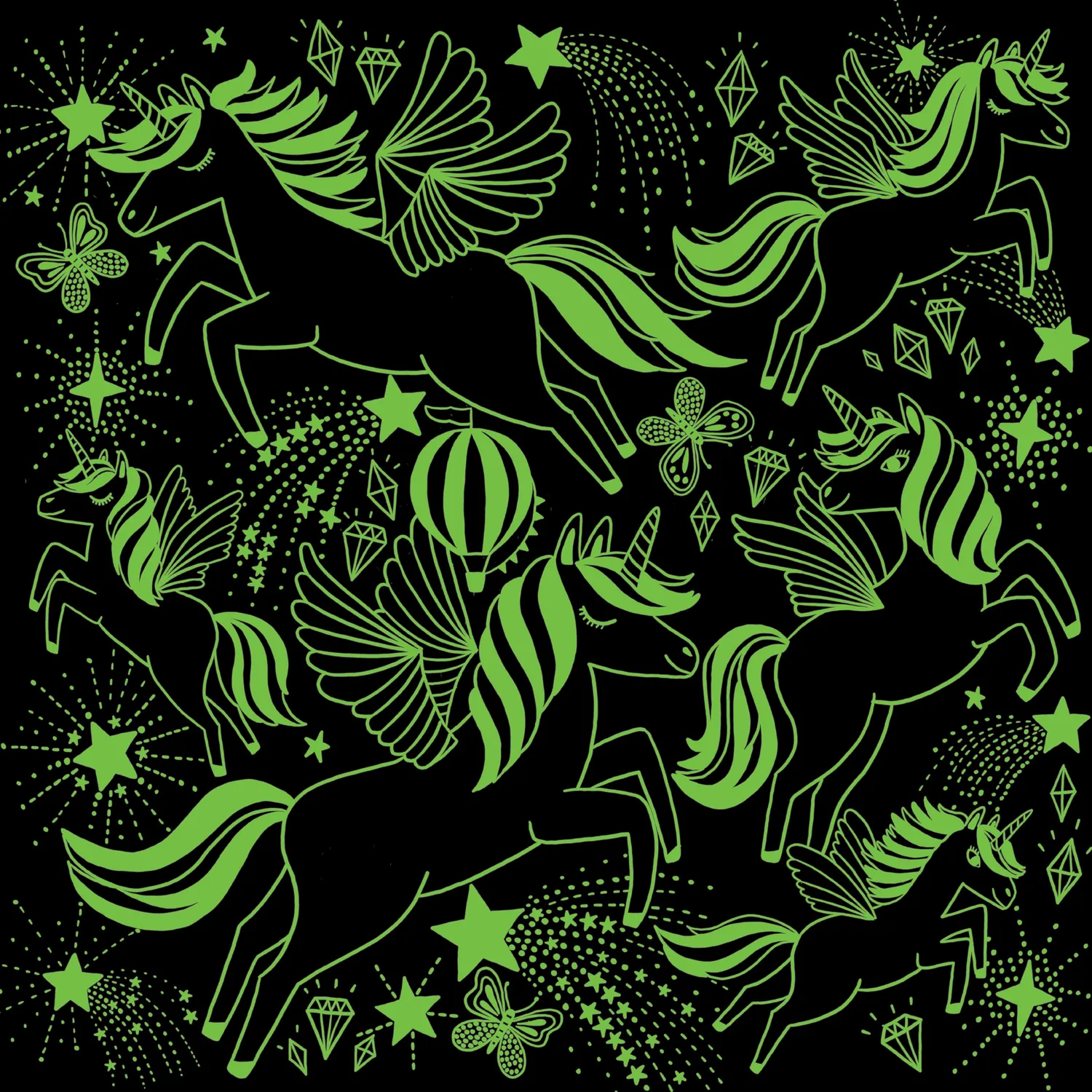 Mudpuppy Unicorns Illuminated puzzle fosforescent 300 piese