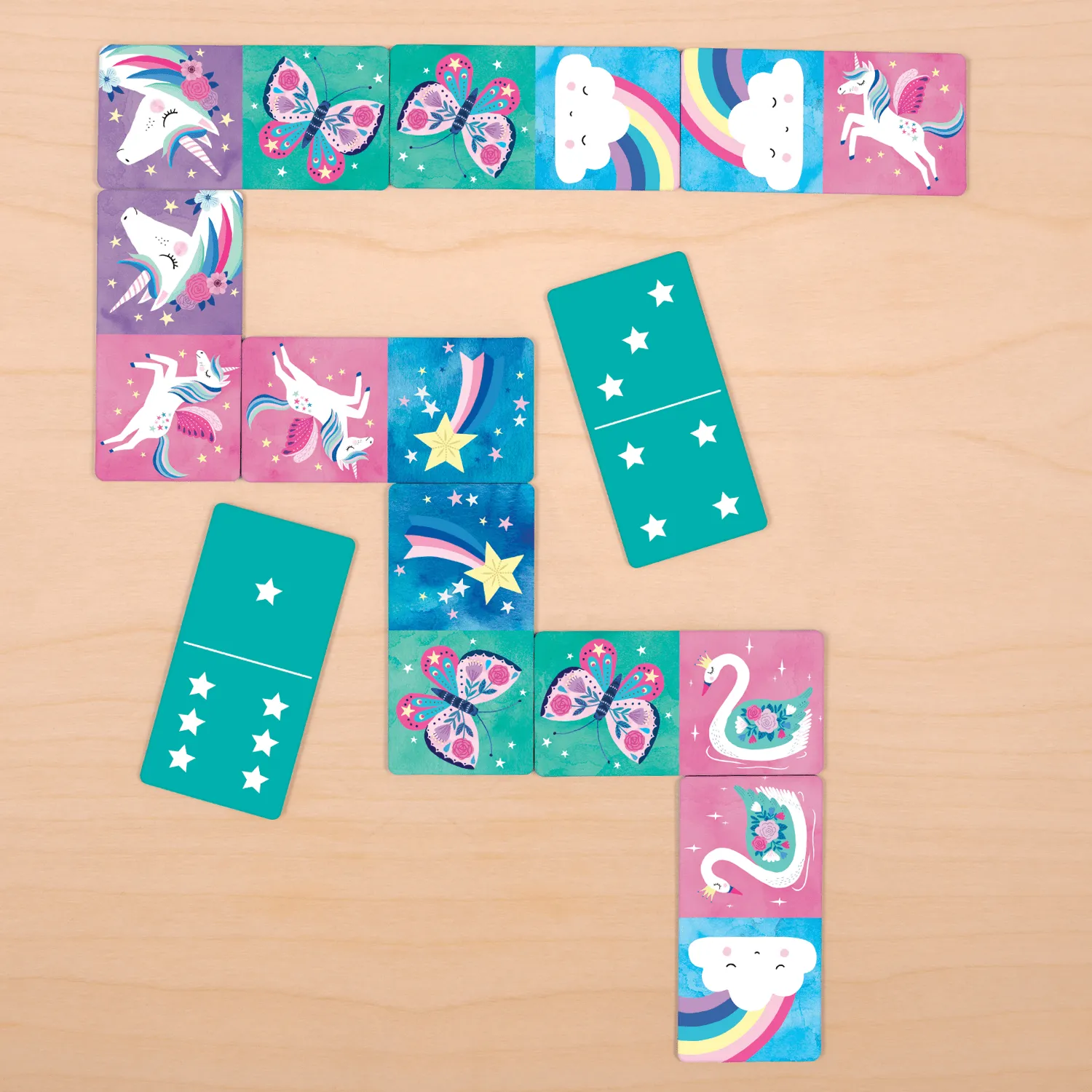 Mudpuppy Unicorn Dominoes joc domino 28 piese copii