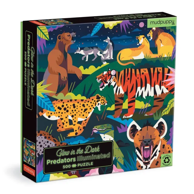 Mudpuppy Predators Illuminated puzzle 500 piese glow