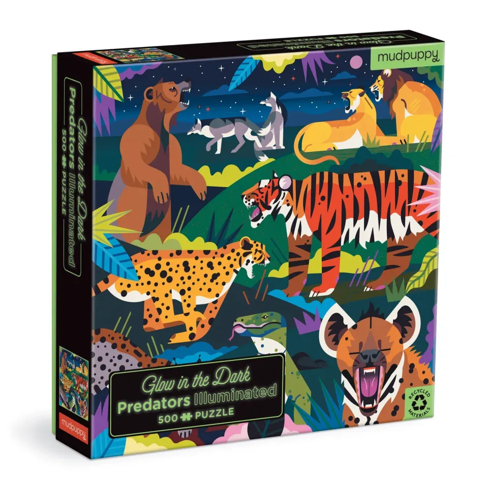 Mudpuppy Predators Illuminated puzzle 500 piese glow