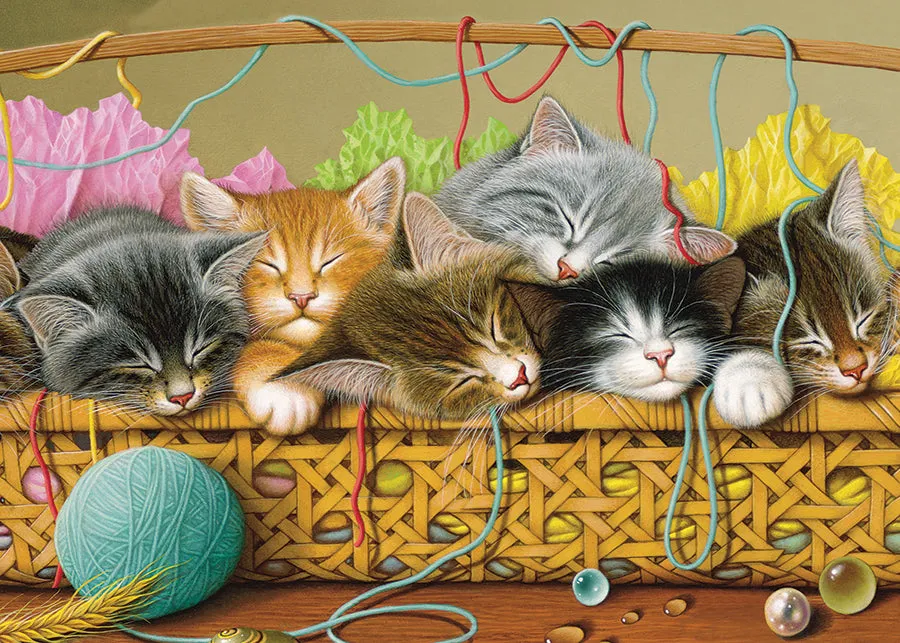 Cobble Hill Kittens in Basket puzzle 35 piese tava copii