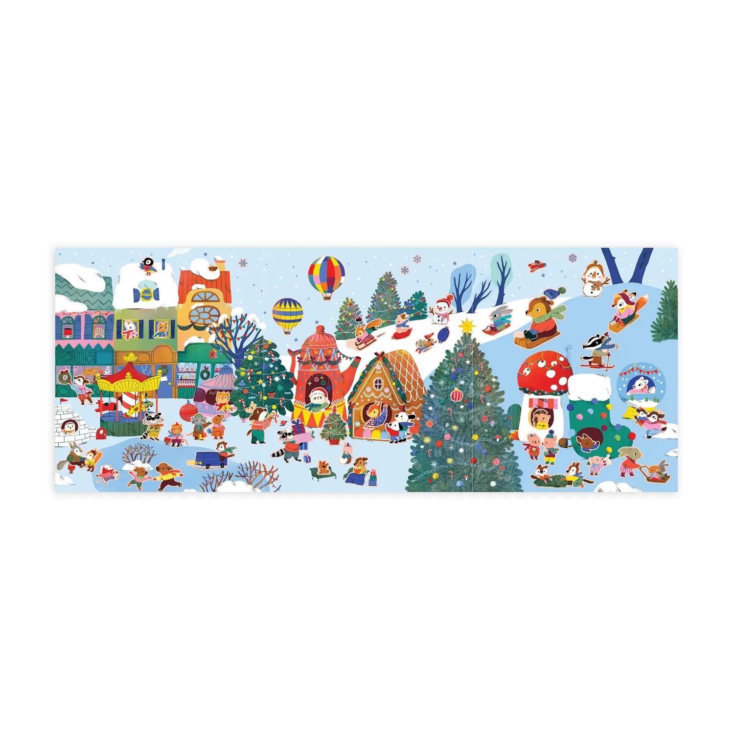 Mudpuppy Christmas Village carte stickere reutilizabile