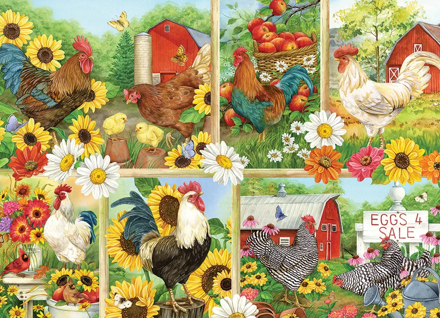 Cobble Hill Cockadoodledo puzzle 500 piese cocosi