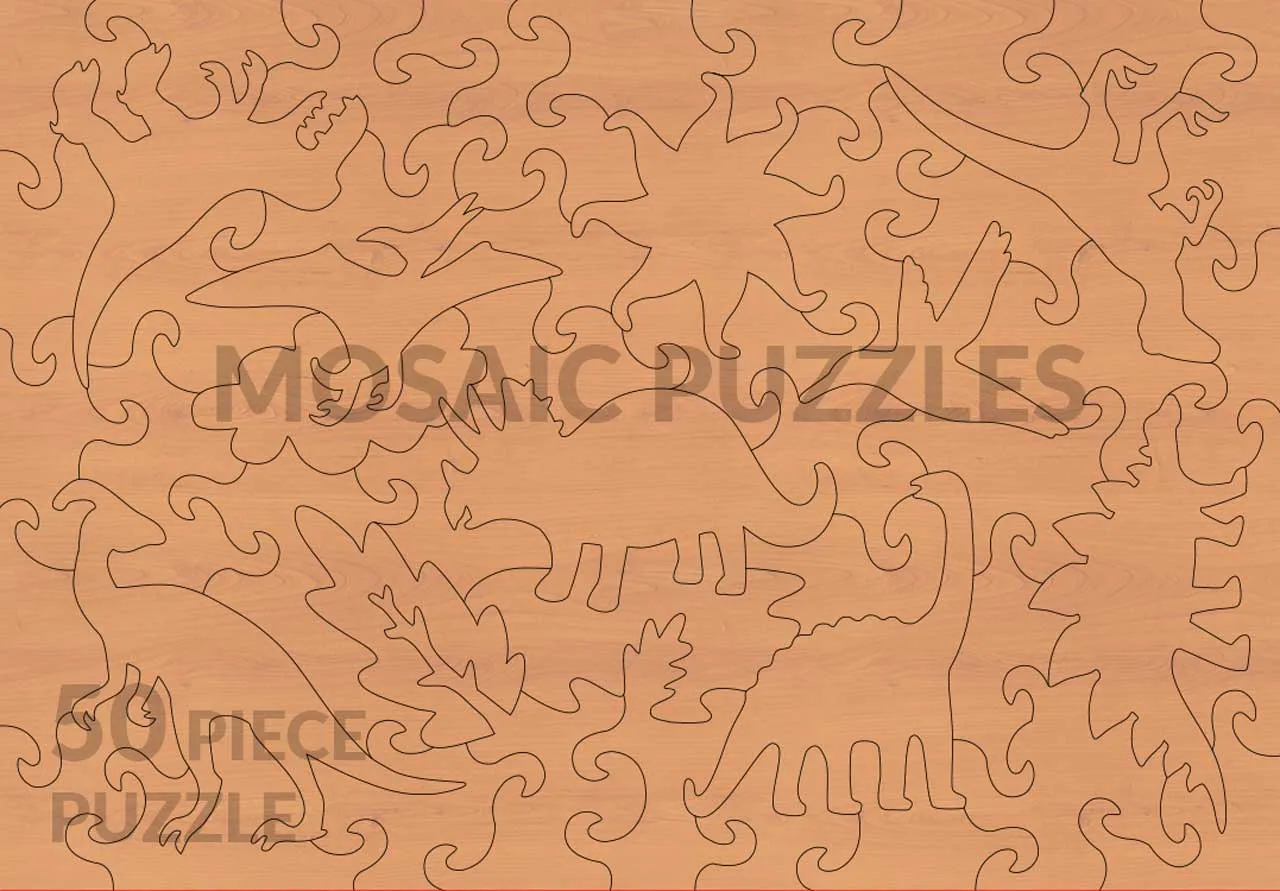 Mosaic Puzzles Dinosaurs by Ceci New York puzzle lemn 500 piese dinozauri