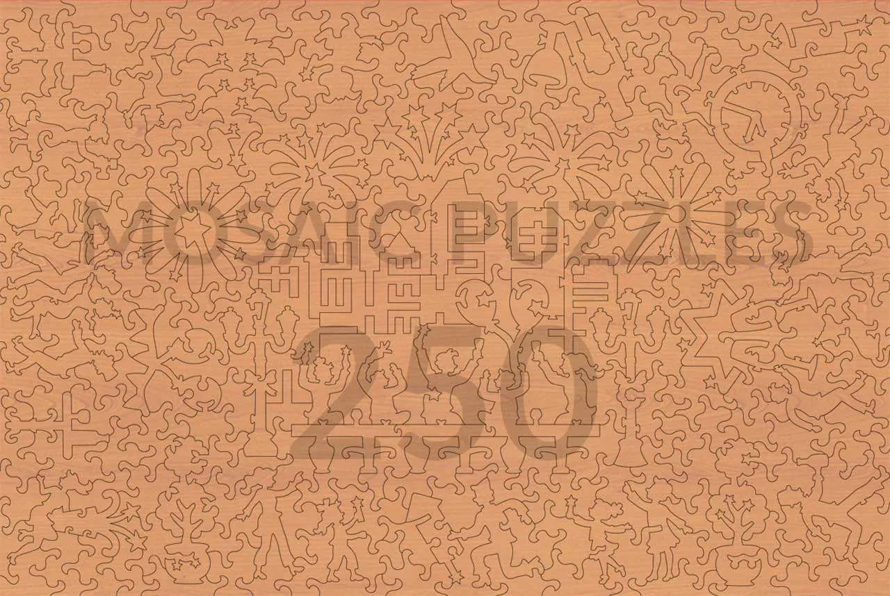 Mosaic Puzzles Balconies at Midnight puzzle lemn 50 piese lumini