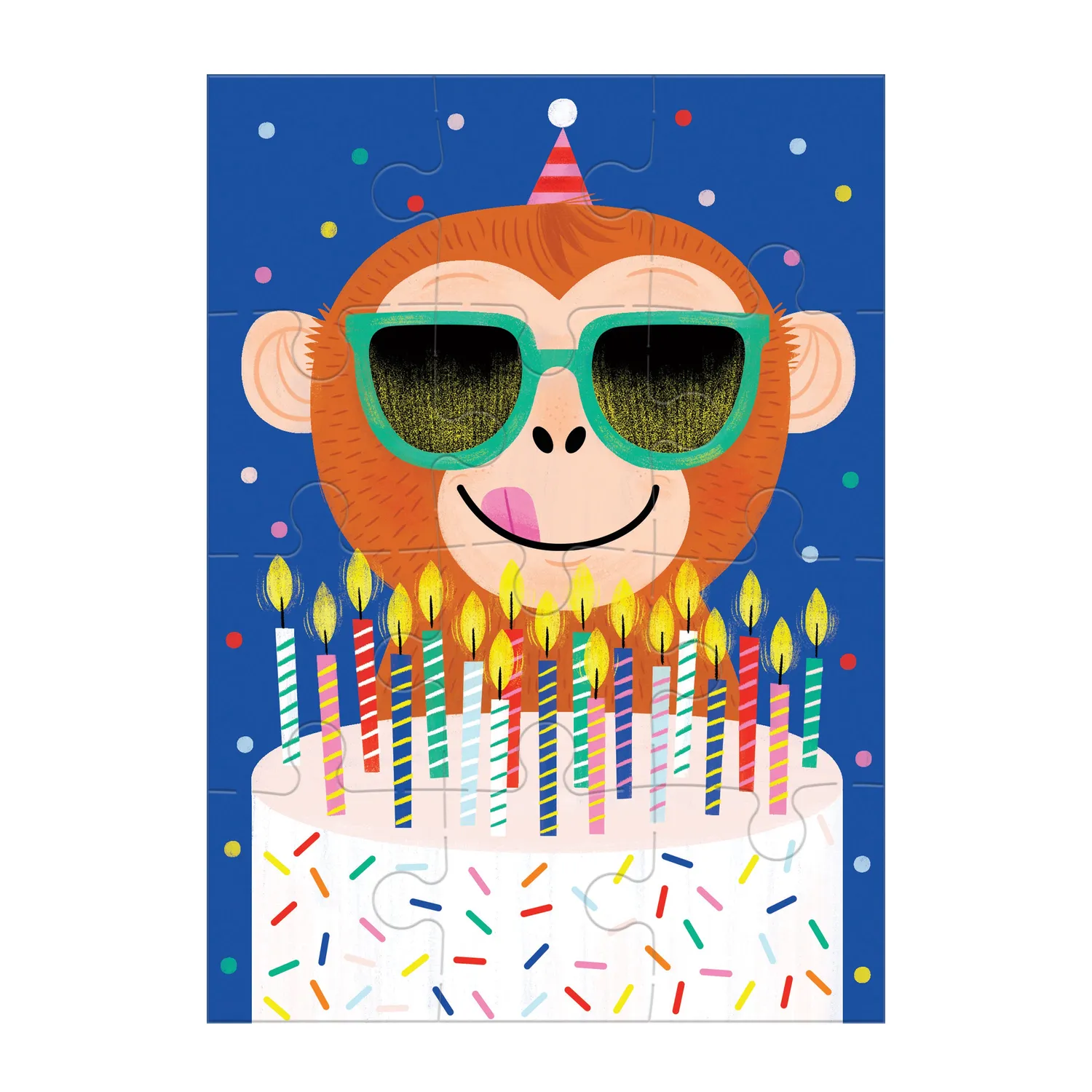 Mudpuppy Monkey Cake puzzle felicitare 12 piese