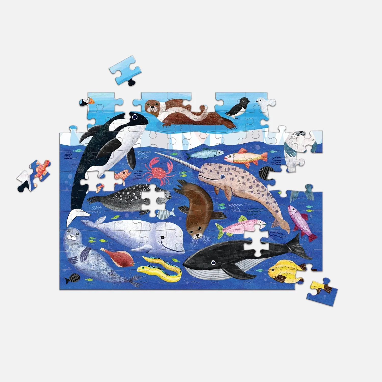 Mudpuppy Arctic Above & Below puzzle 100 piese dublu