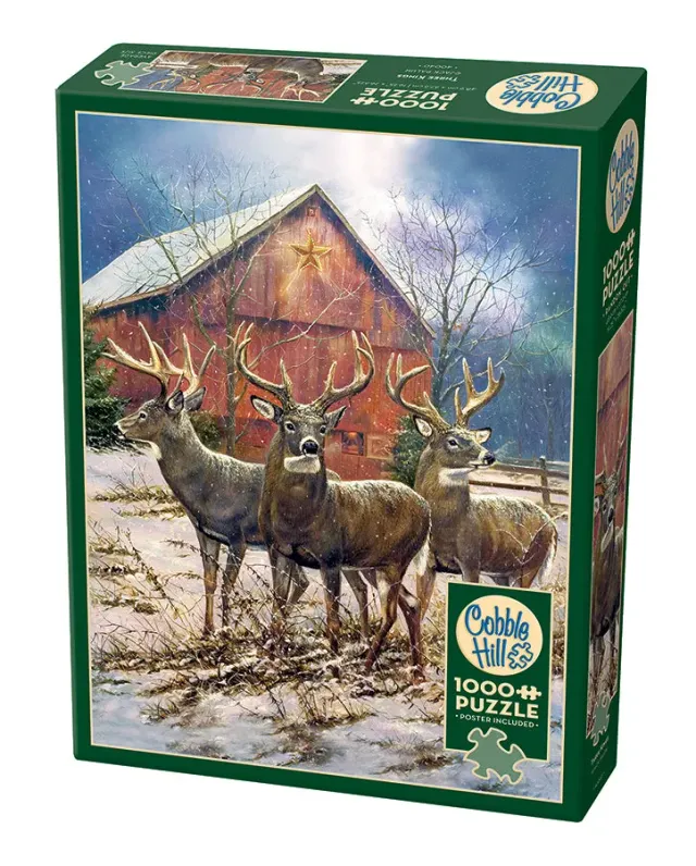 Cobble Hill Three Kings puzzle 1000 piese iarna cerbi