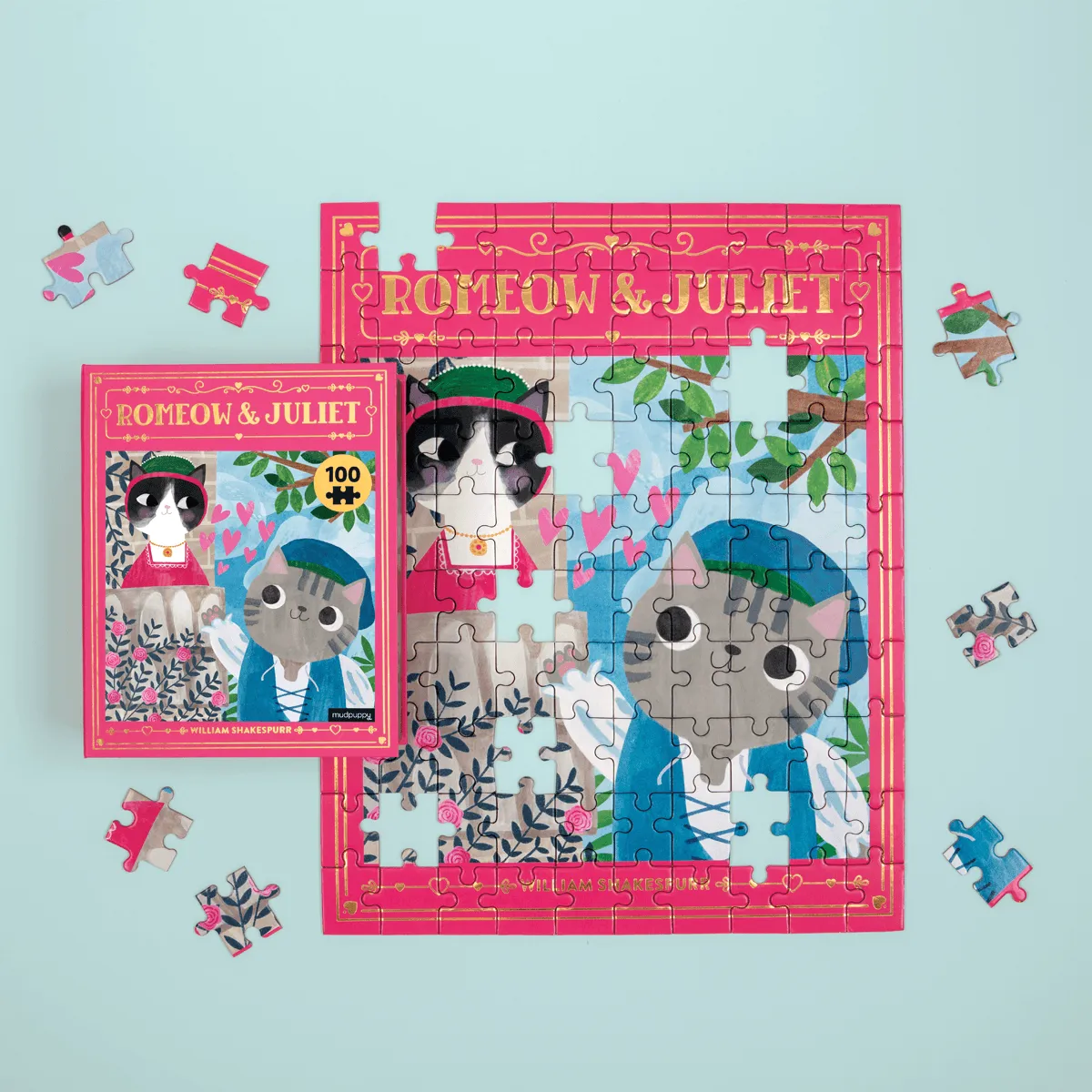 Mudpuppy Romeow Juliet puzzle 100 piese 27x34 cm