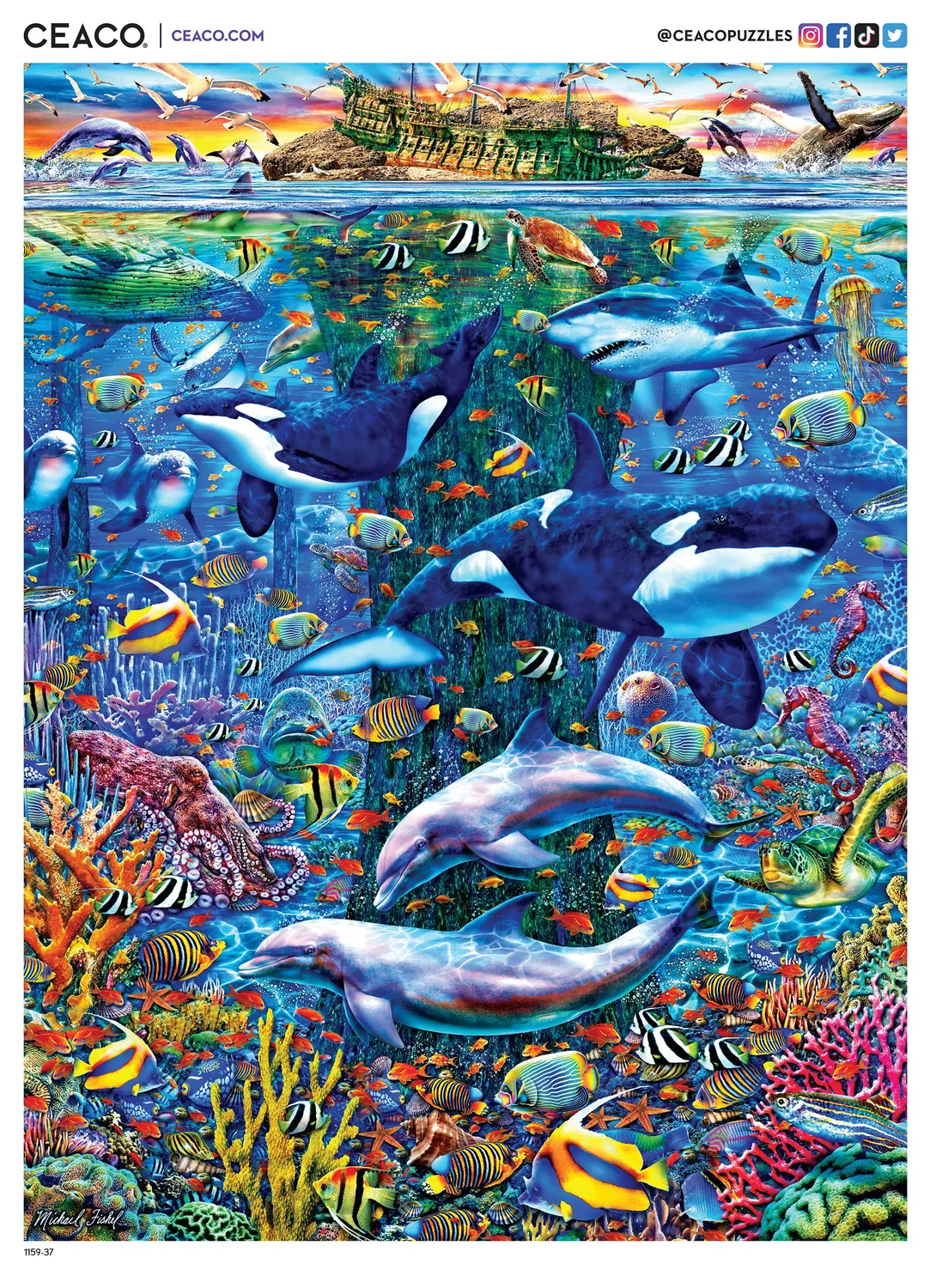 Ceaco The Living Seas Glow puzzle fosforescent 750 piese