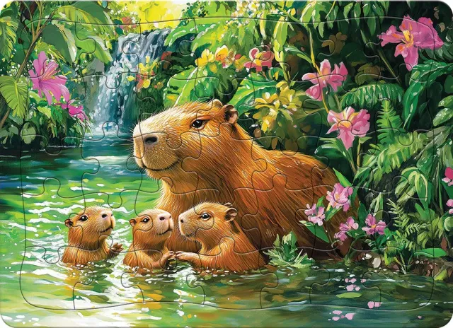 Cobble Hill Capybaras puzzle tavă 35 piese copii
