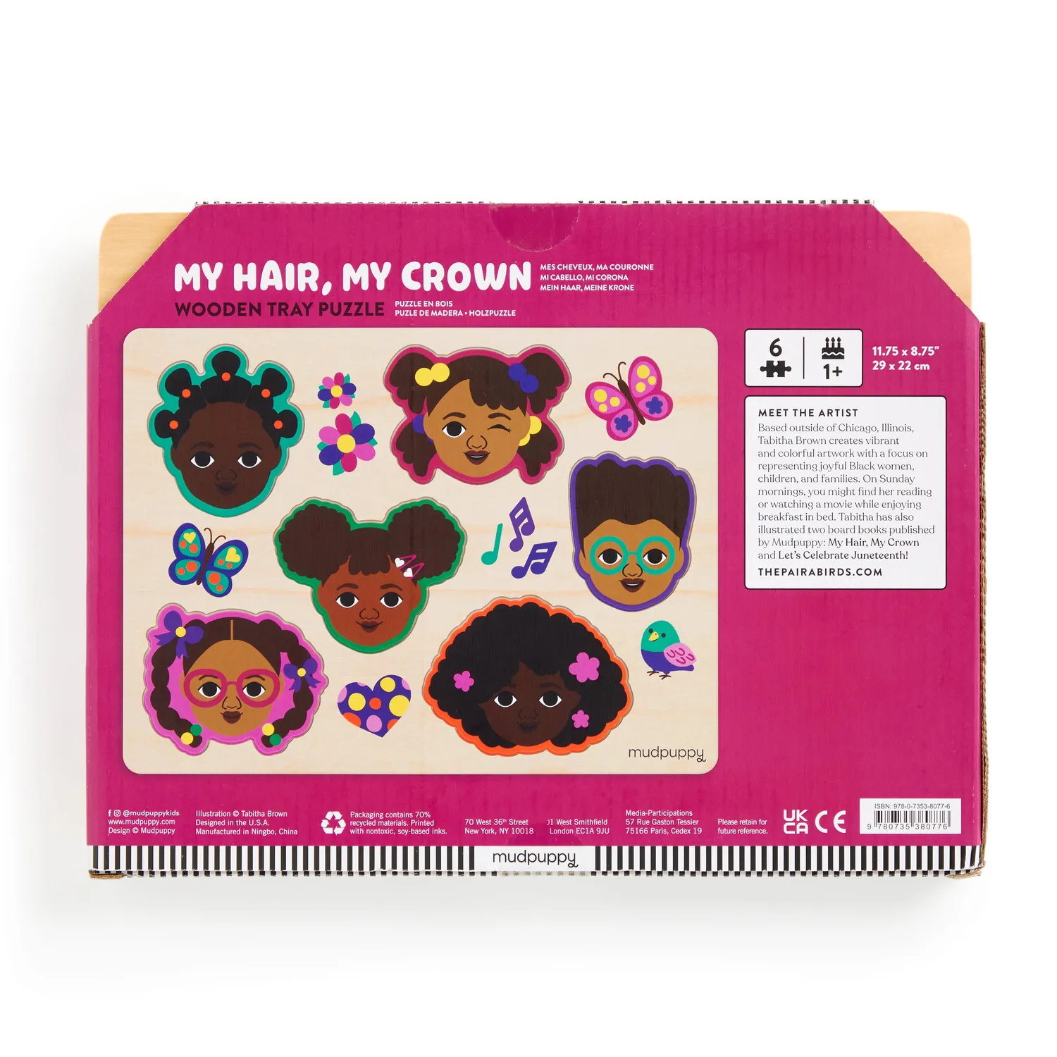 Mudpuppy My Hair My Crown puzzle lemn 8 piese