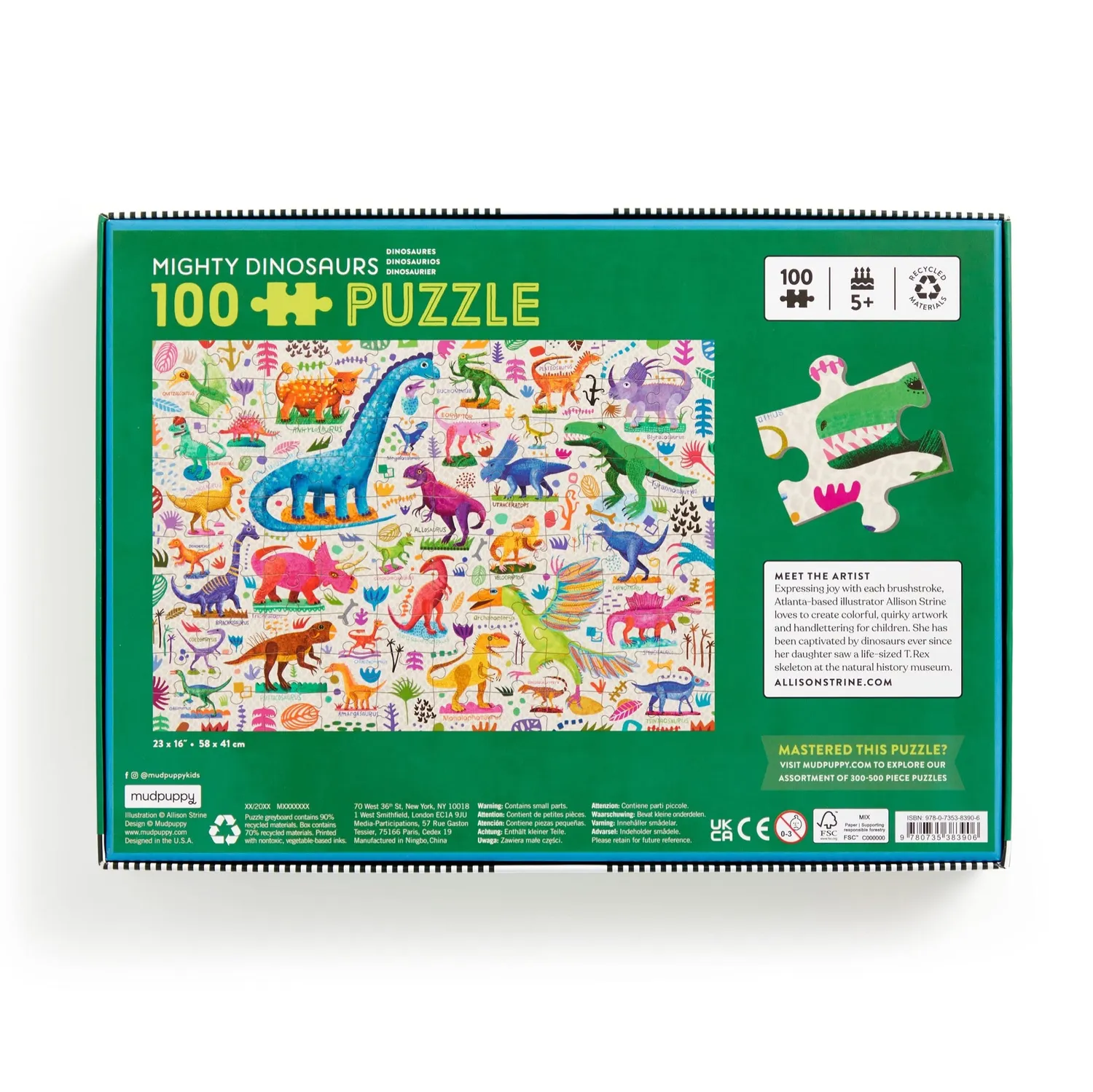 Mudpuppy Mighty Dinosaurs puzzle 100 piese dinozauri