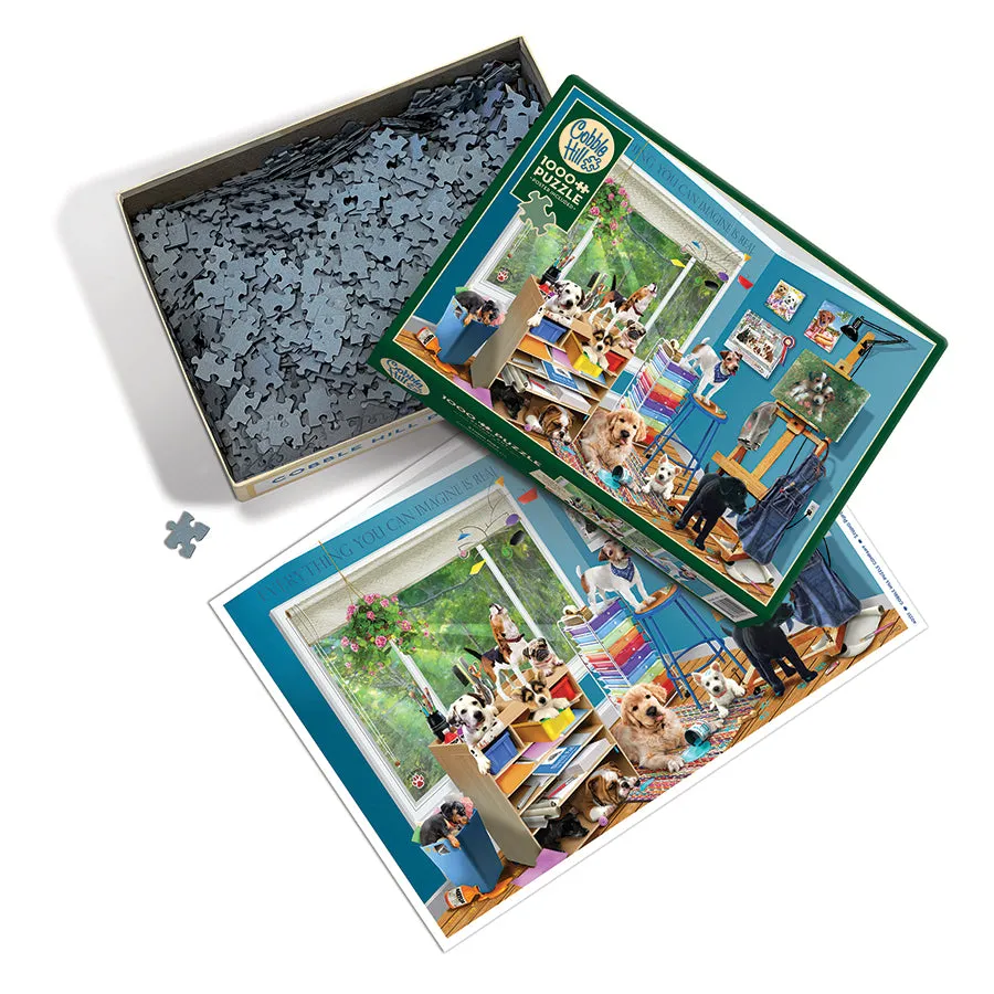 Cobble Hill Studio Pups puzzle 1000 piese atelier