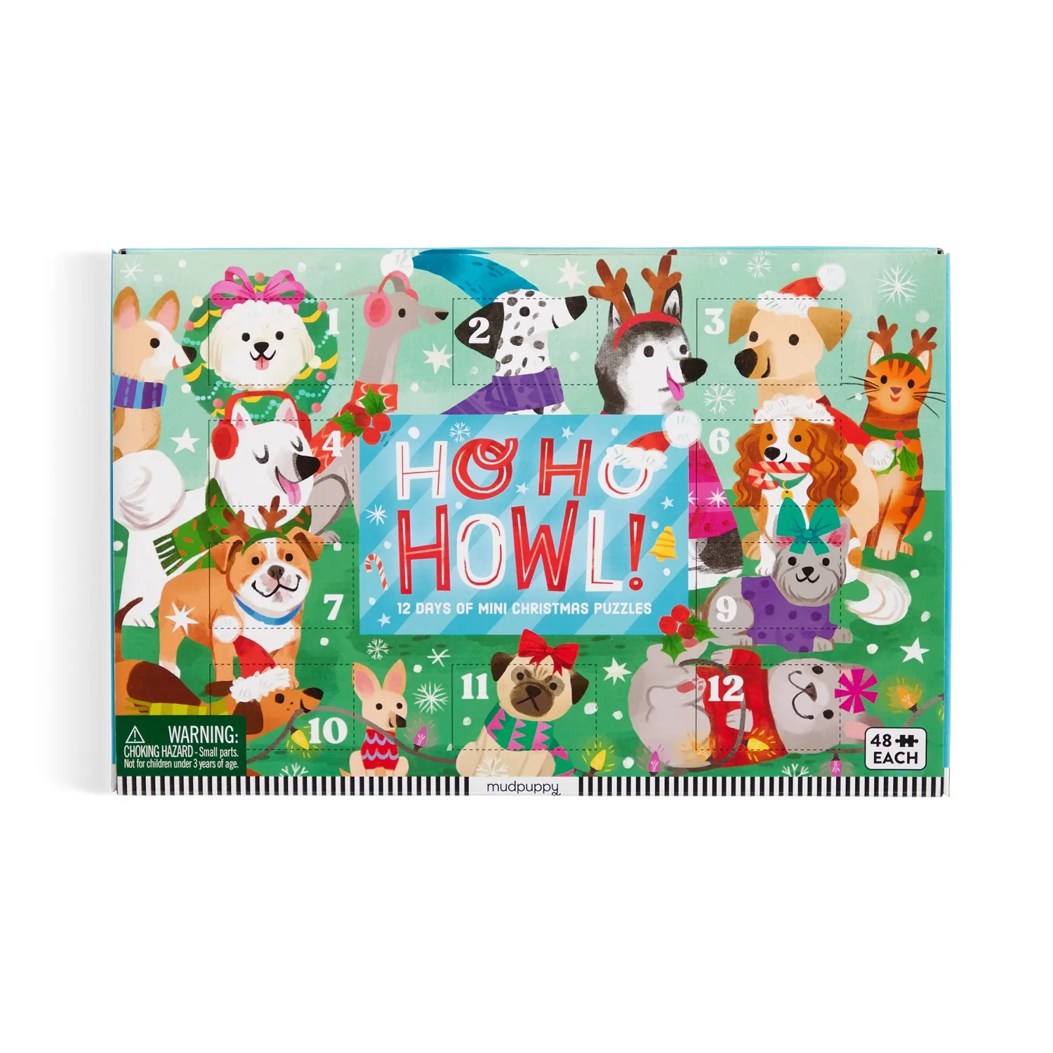 Mudpuppy Ho Ho Howl! Set calendar 12 puzzle 48 piese