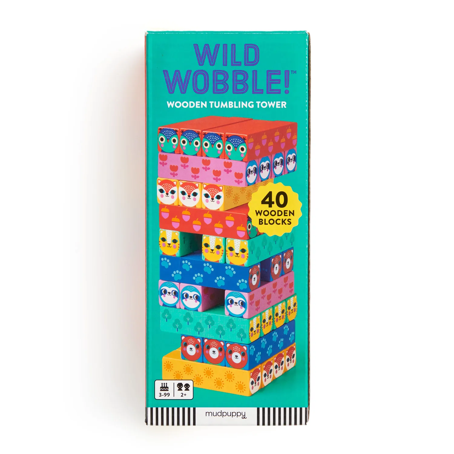 Mudpuppy Wild Wobble joc turn lemn 40 piese