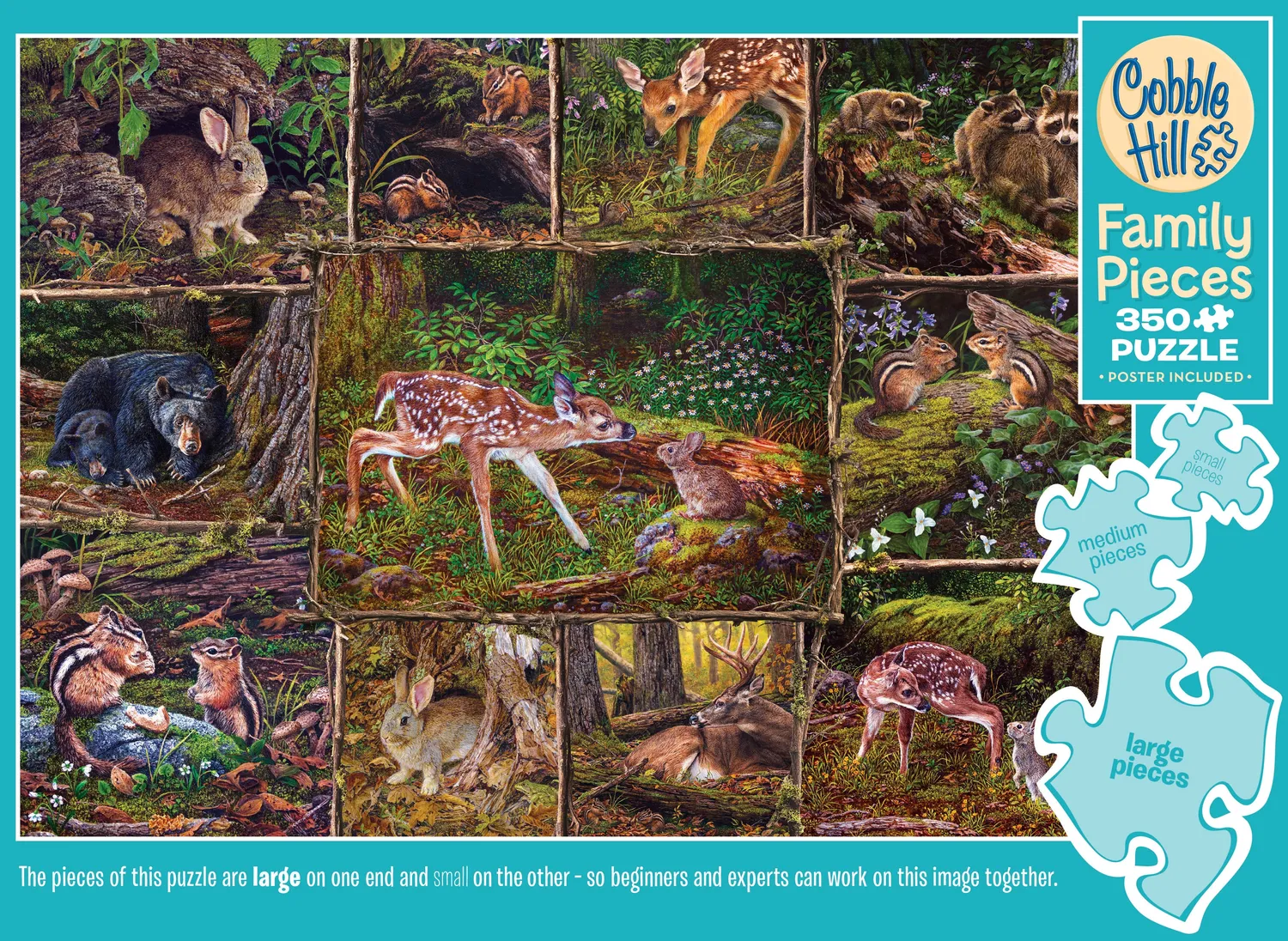 Cobble Hill Into the Woods puzzle familie 350 piese Bambi