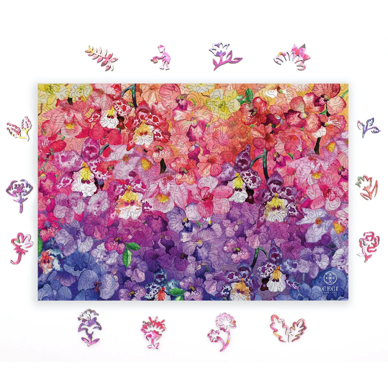 Mosaic Puzzles Orchid Bouquet puzzle lemn 500 piese flori