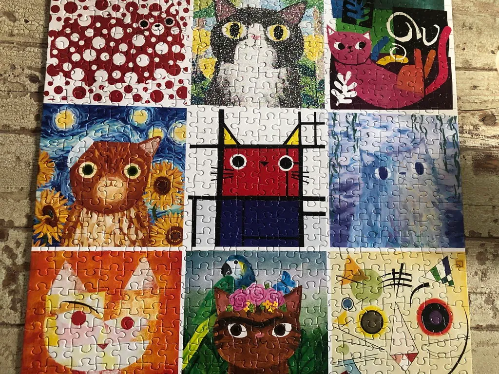 Mudpuppy Artsy Cats puzzle 500 piese pisici