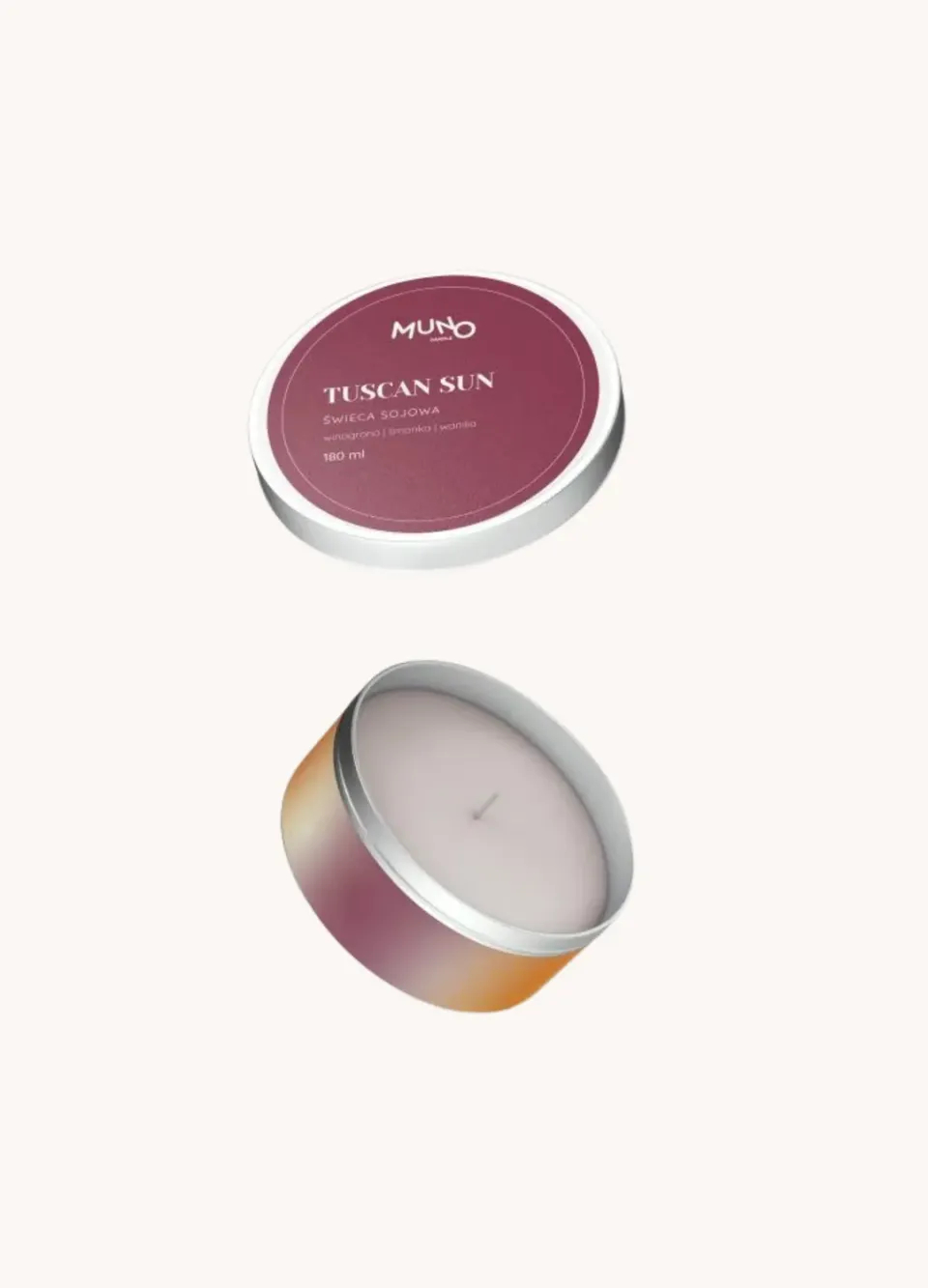 MunoCandle Tuscan Sun lumanare soia 180 ml citrice