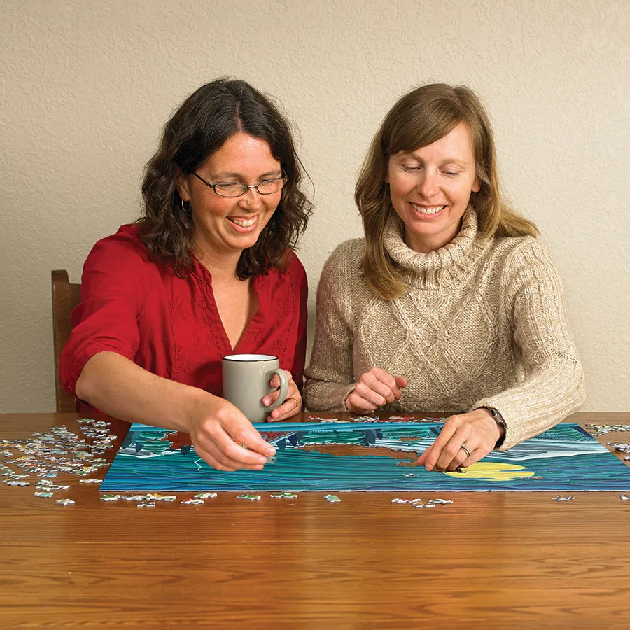 Cobble Hill Winter Tranquility puzzle 1000 piese cabana iarna
