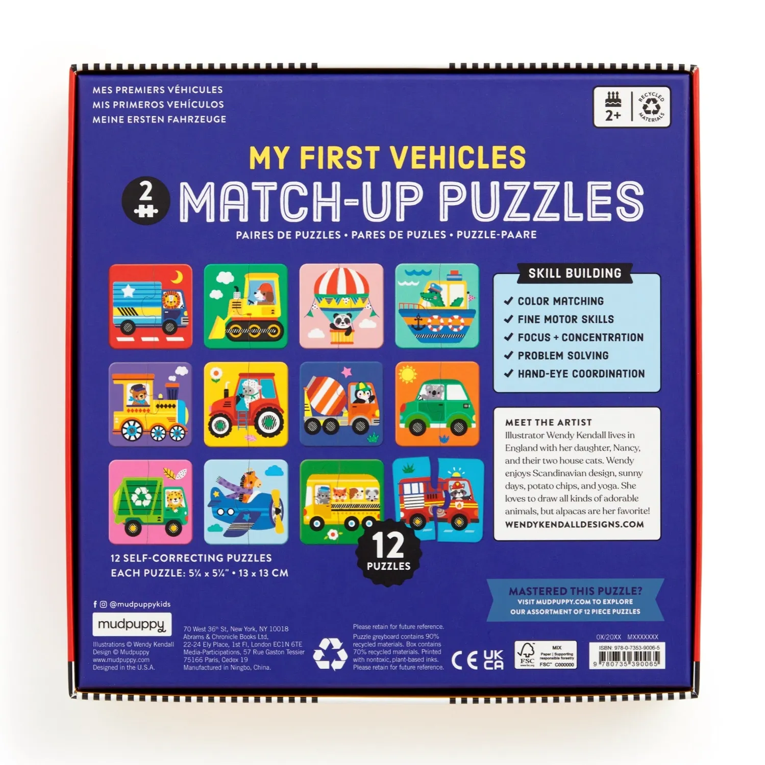 Mudpuppy My First Vehicles puzzle 12x2 piese vehicule
