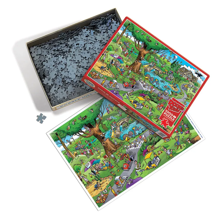 Cobble Hill DoodleTown Par for the Course puzzle 1000 golf