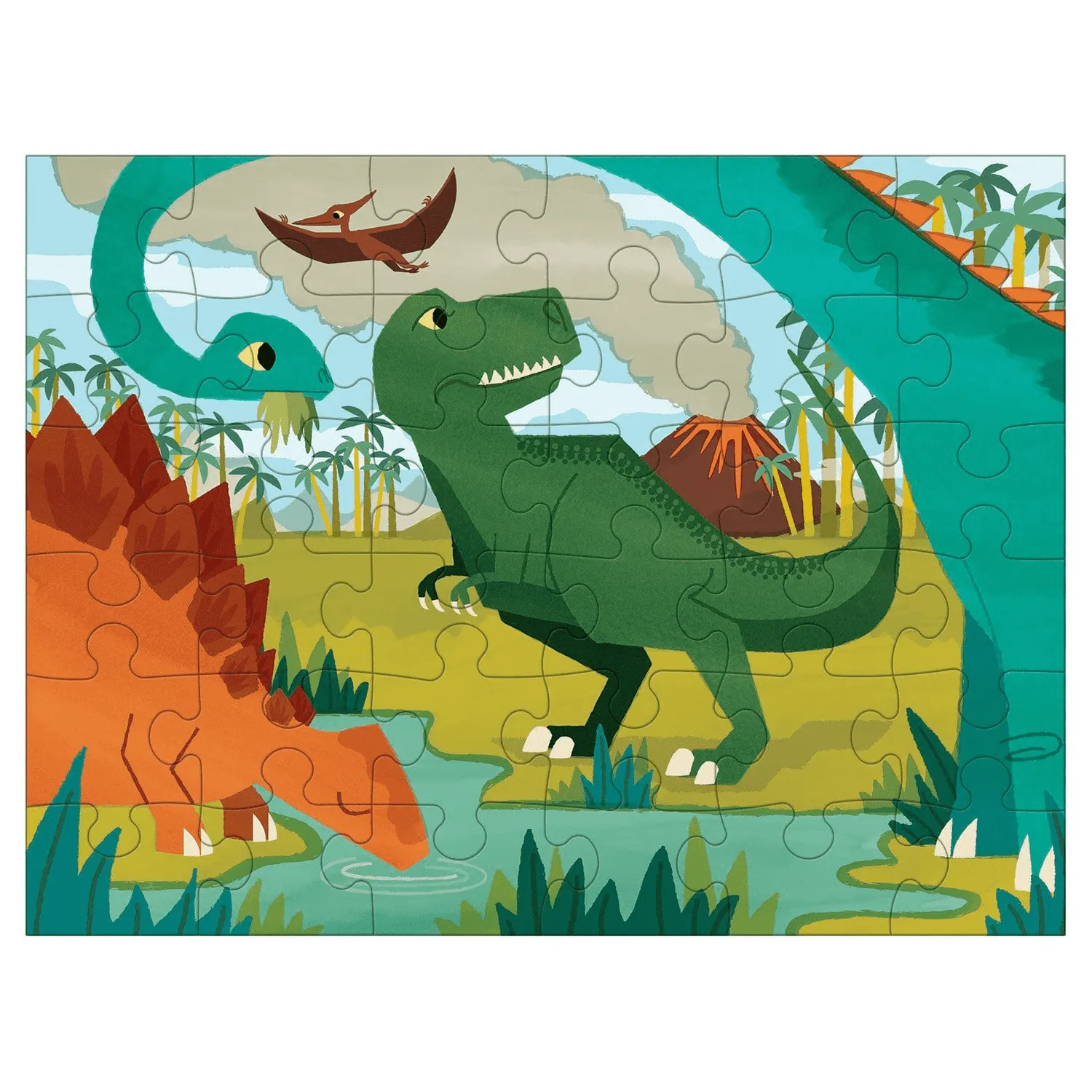 Mudpuppy Dinosaur Park puzzle to go 36 piese saculet