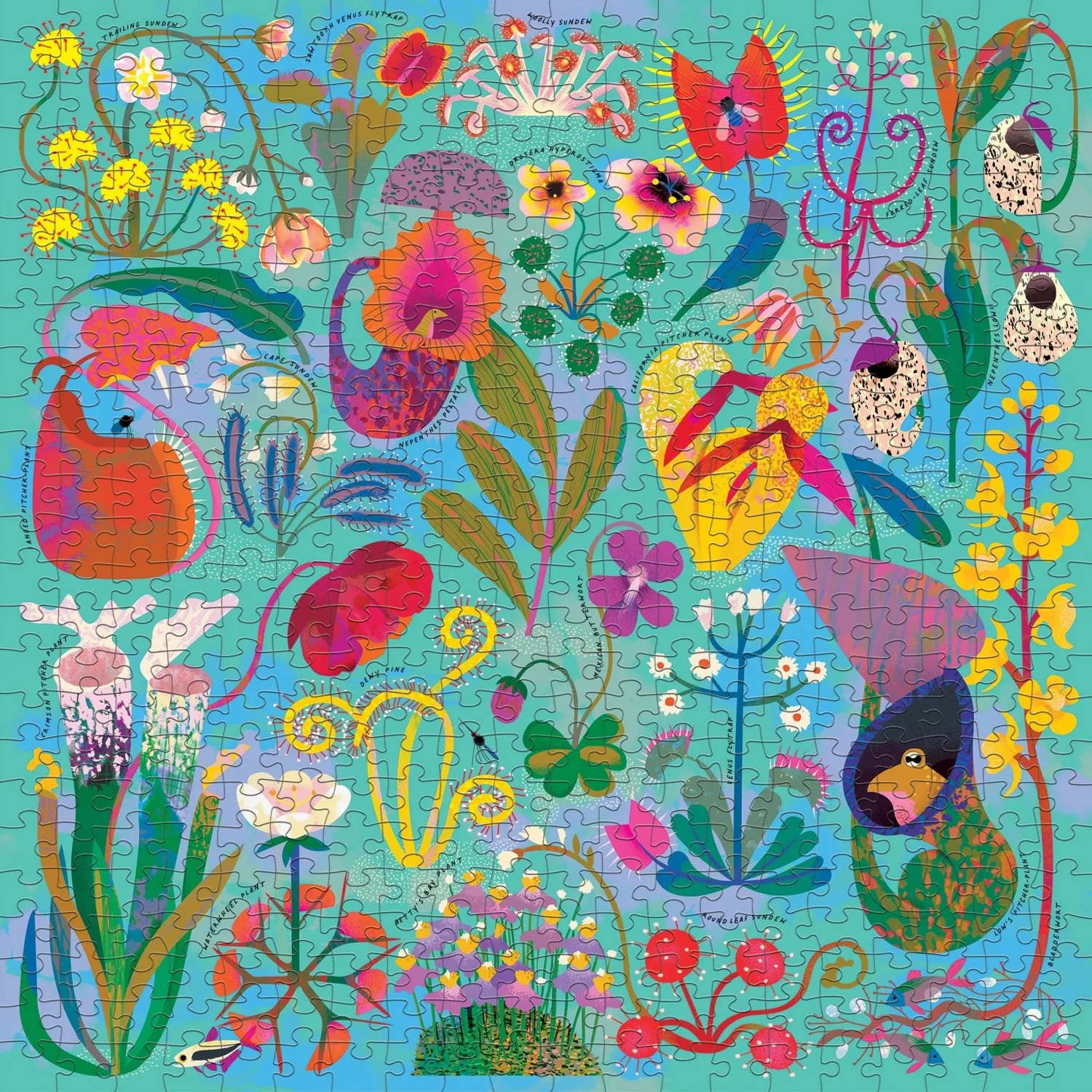 Mudpuppy Hungry Plants puzzle 500 piese pătrat