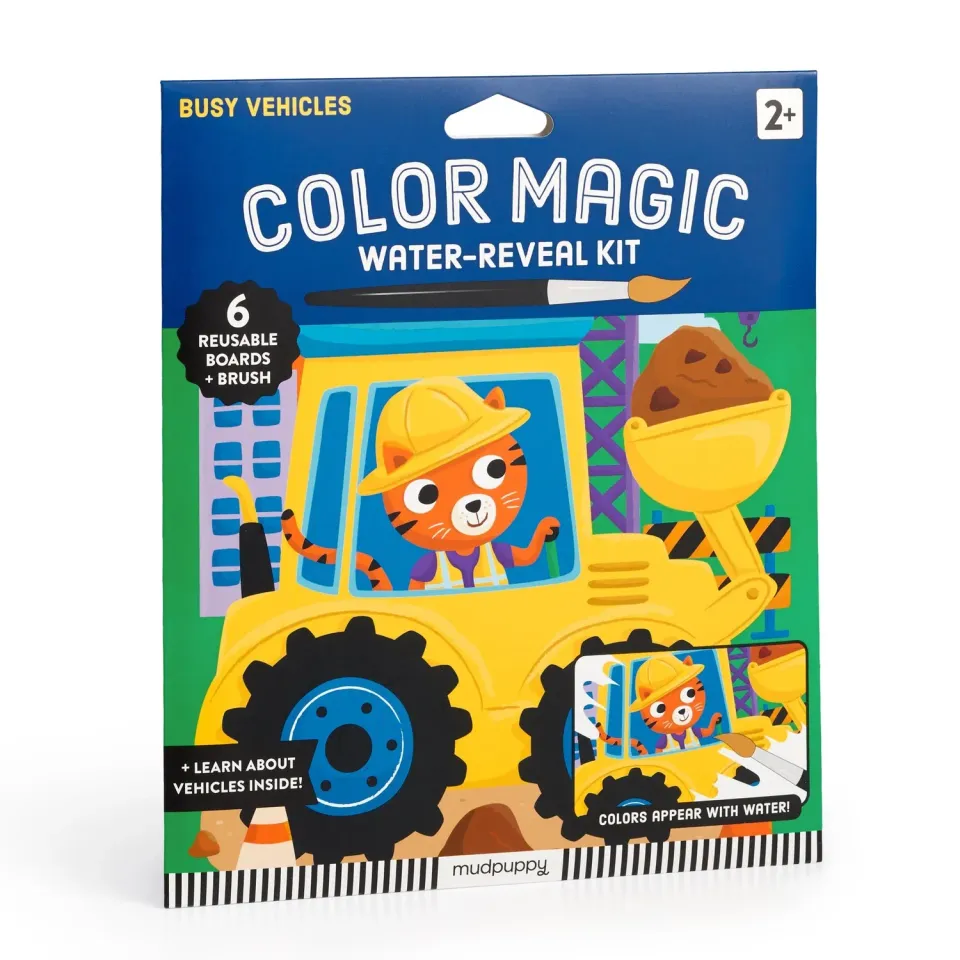 Mudpuppy Busy Vehicles set pictura cu apa 6 planse