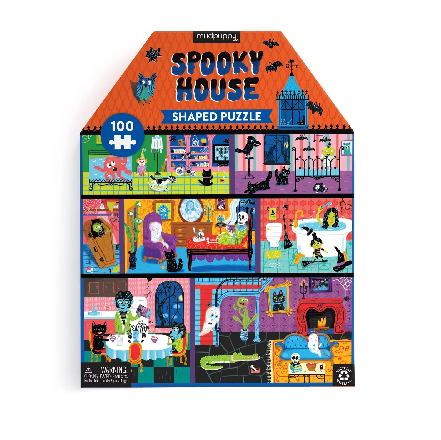 Mudpuppy Spooky House puzzle 100 piese