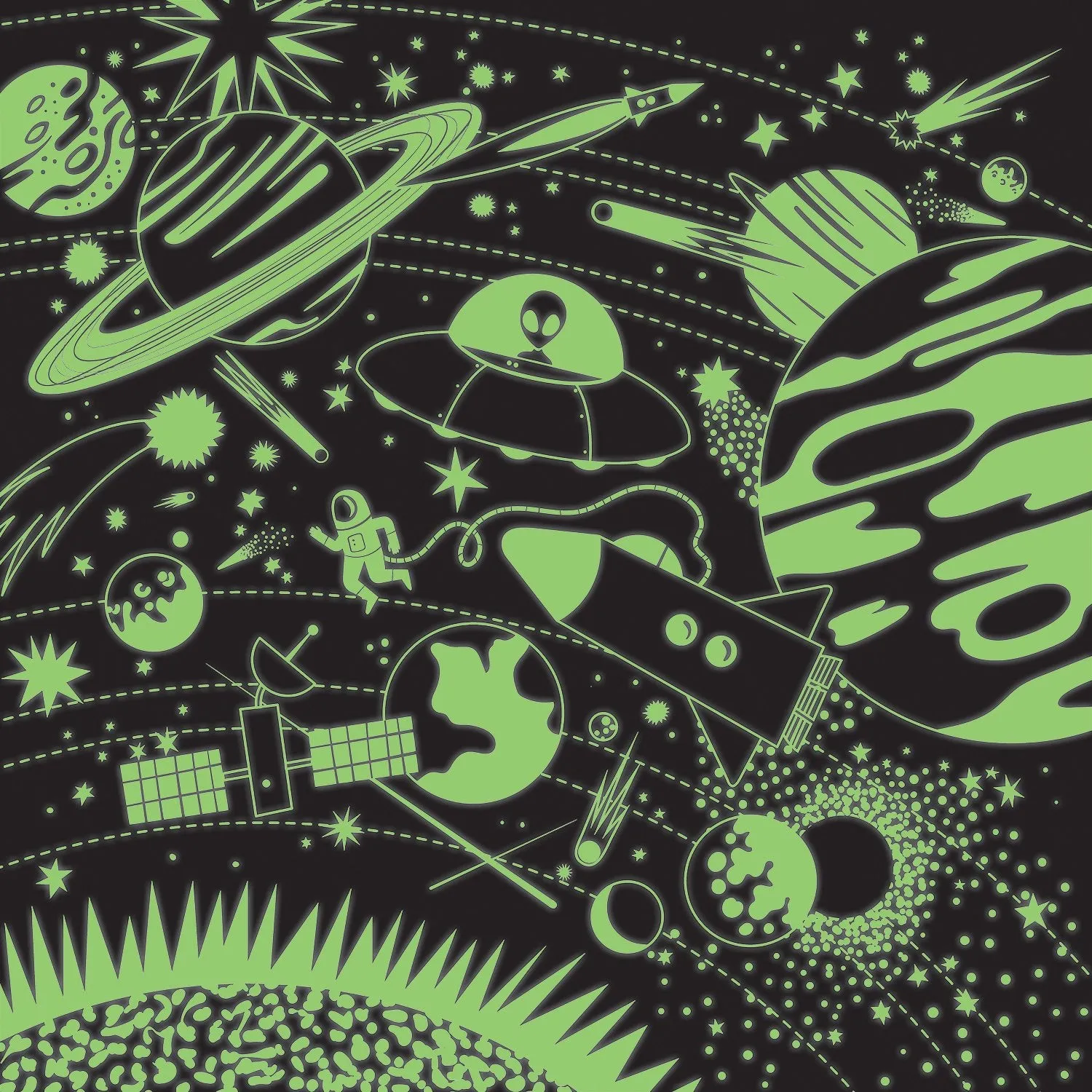 Mudpuppy Space Illuminated puzzle 500 piese fosforescent