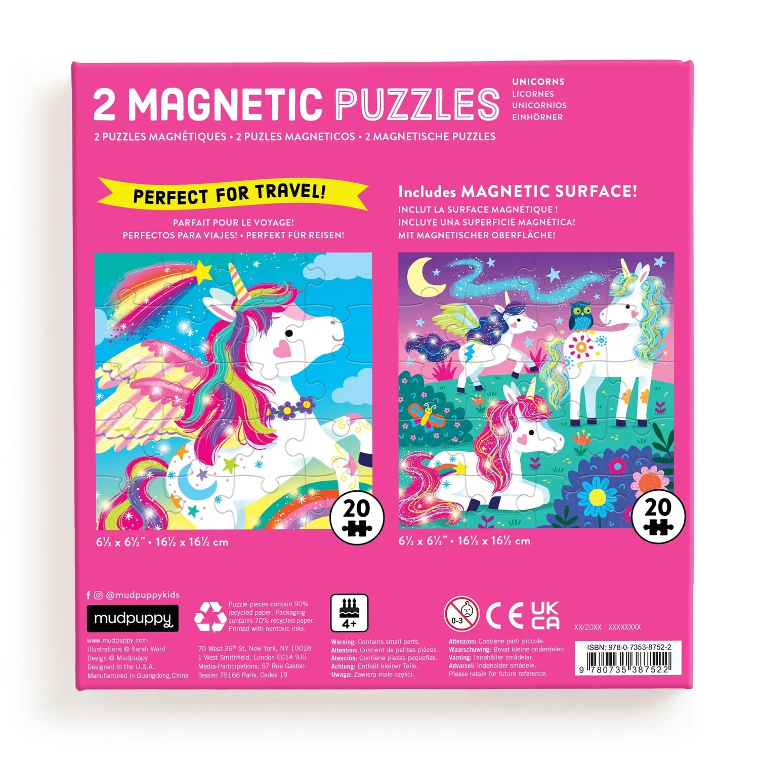 Mudpuppy Unicorn Dreams puzzle magnetic 2x20 piese