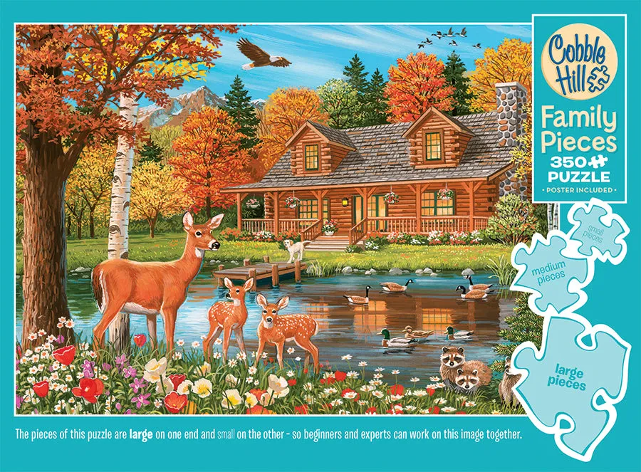 Cobble Hill Cottage Pond puzzle familie 350 piese toamnă