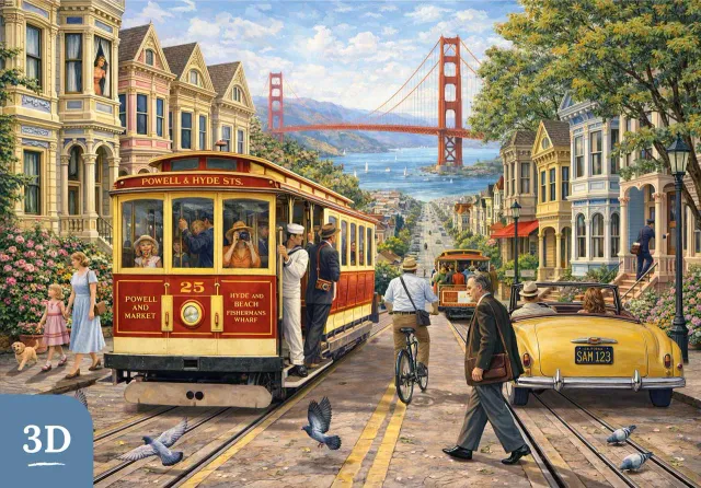 Mosaic Puzzles San Francisco Hilltop puzzle lemn 1000 piese 3D