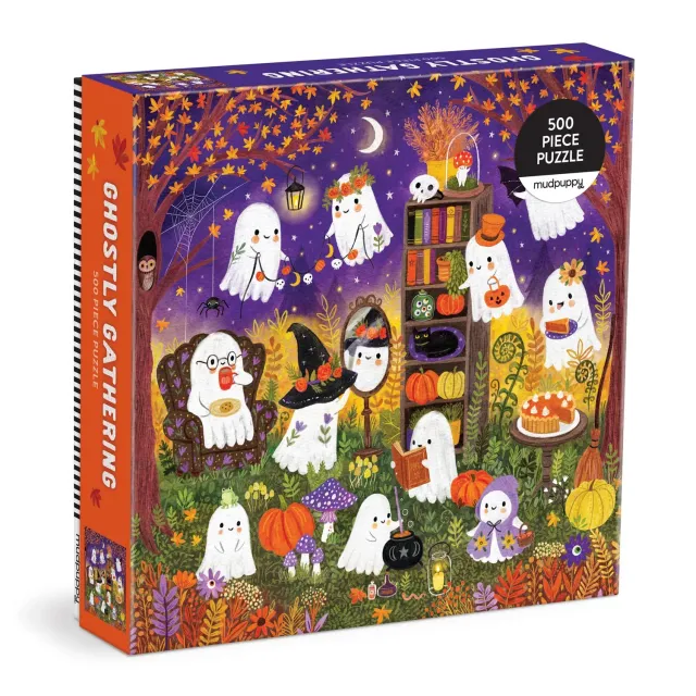 Mudpuppy Ghostly Gathering puzzle 500 piese familie Halloween