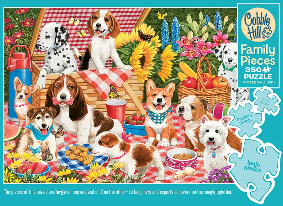 Cobble Hill Picnic Party puzzle 350 piese cu catei