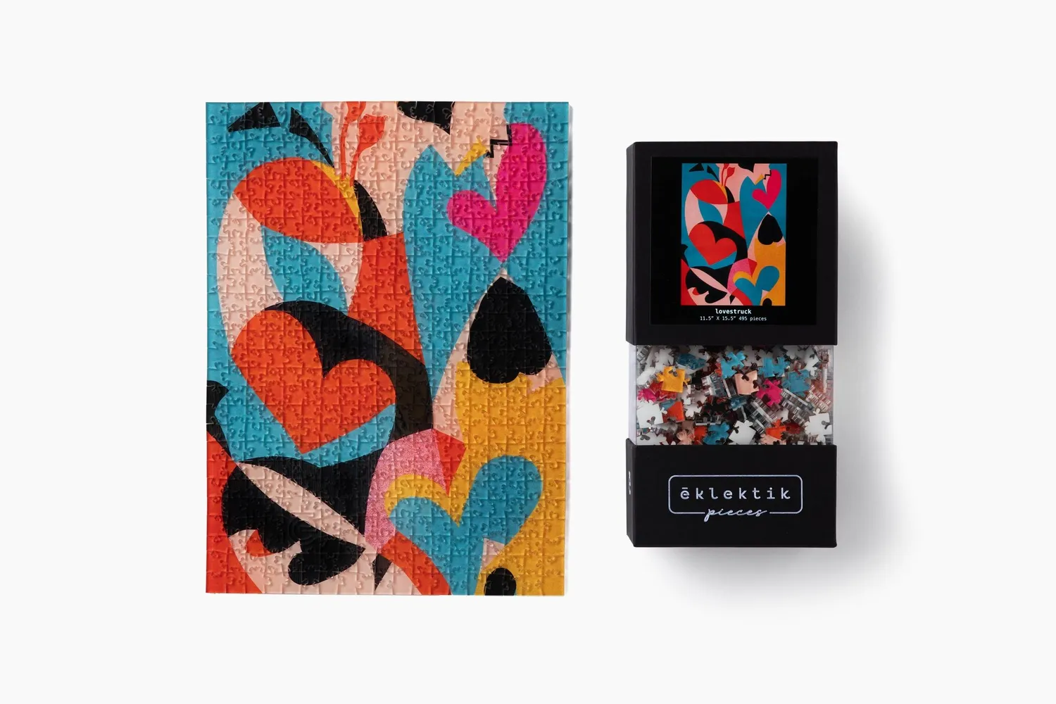 Eklektik Pieces Lovestruck puzzle 495 piese cuplu geometric