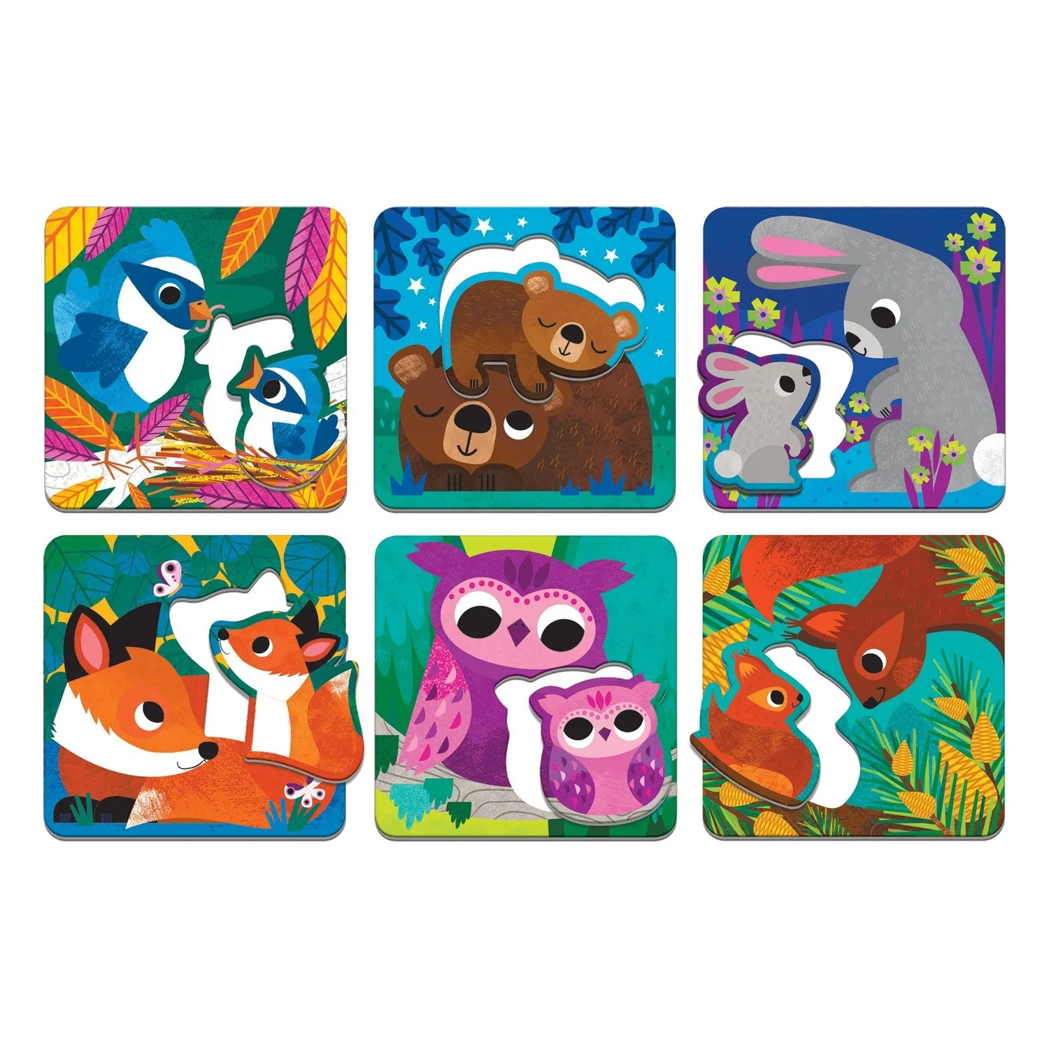 Mudpuppy Forest Babies puzzle asortare 6 planse