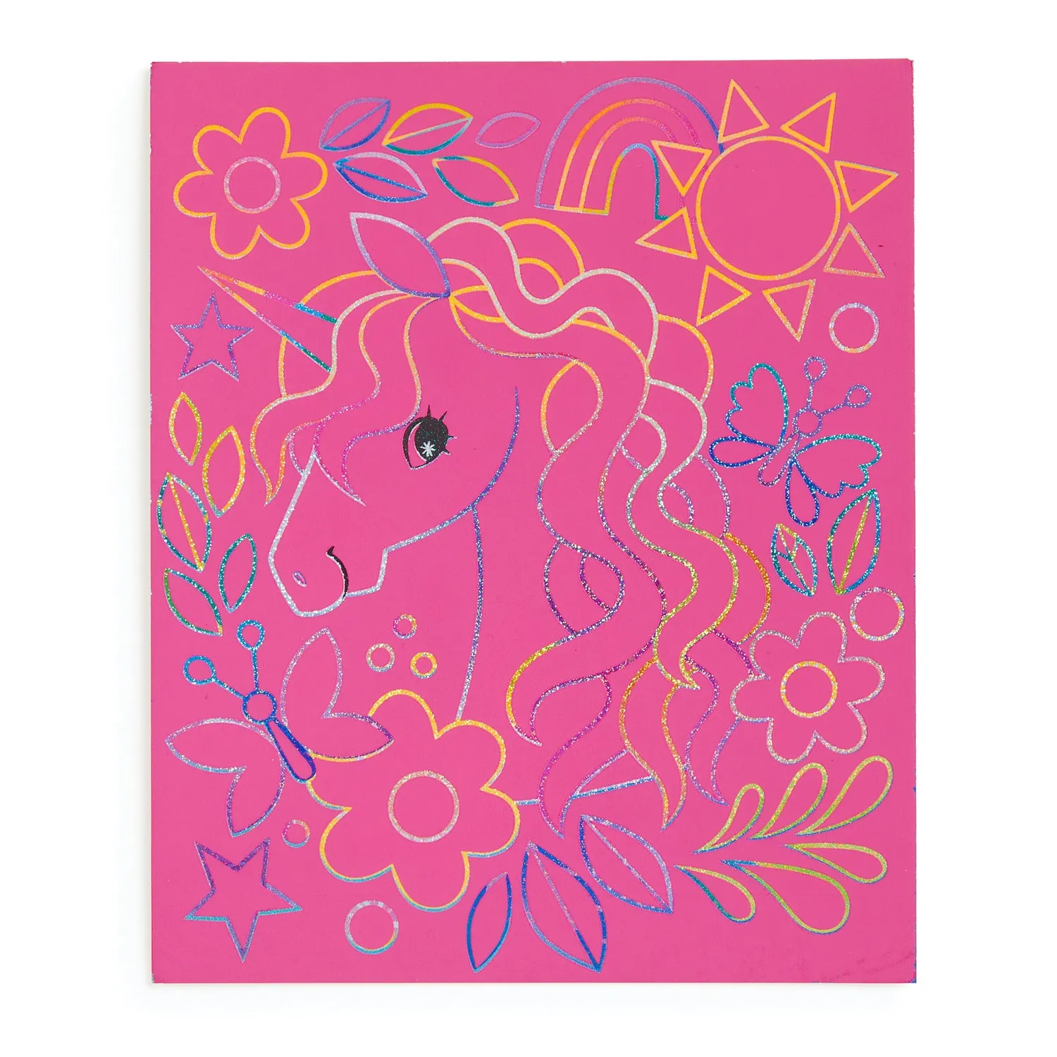 Mudpuppy Unicorn Glam set răzuit 12 planșe + stickere