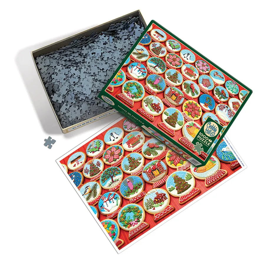 Cobble Hill Snow Globe Cookies puzzle 1000 piese Craciun
