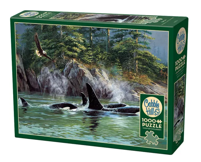 Cobble Hill Orcas puzzle 1000 piese balene ocean