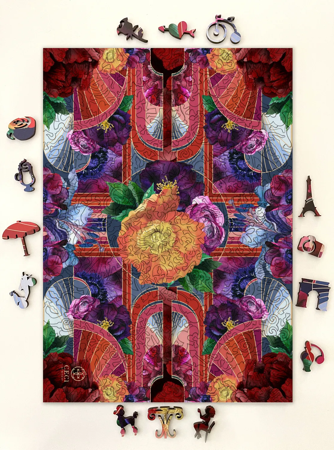 Mosaic Puzzles Deco Poppy puzzle lemn 500 piese floral